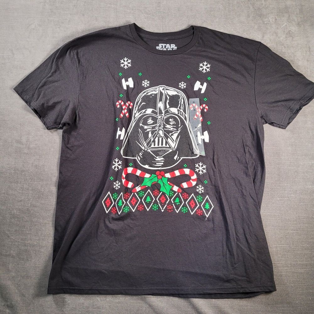 Star Wars Darth Vader Christmas Shirt Black Mens Size XL New